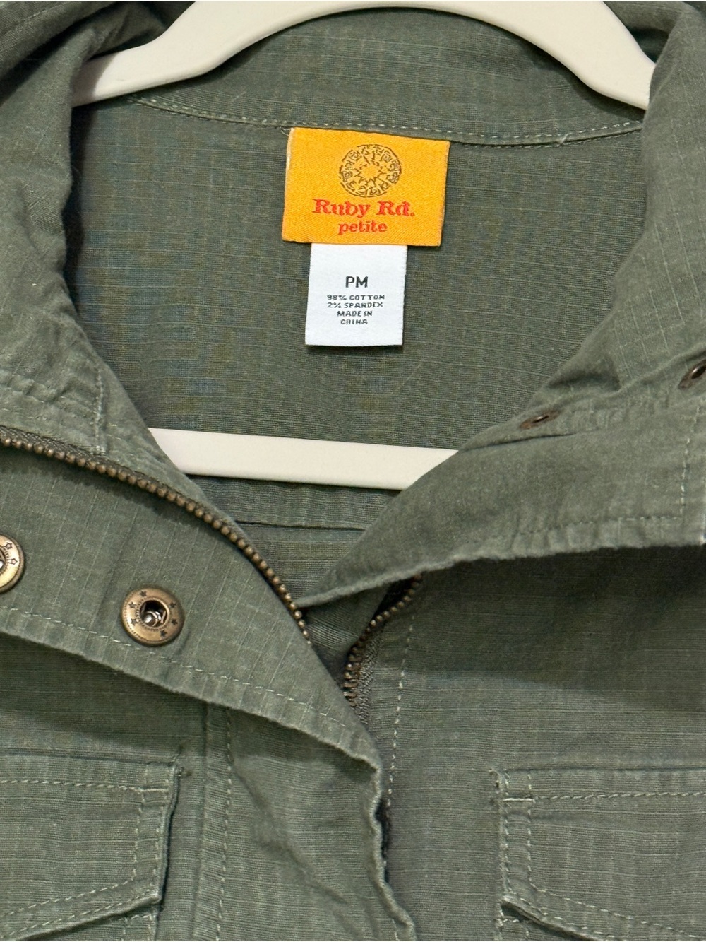 Ruby Rd. Olive Green Utility Jean Jacket - Picture 2 of 3